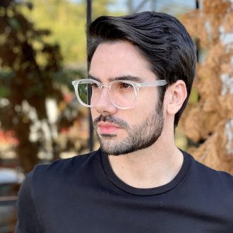 Óculos 2 em 1 Clip-On Masculino Redondo Fosco César