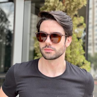 safine com br oculos 3 em 1 clip on masculino redondo marrom fabio