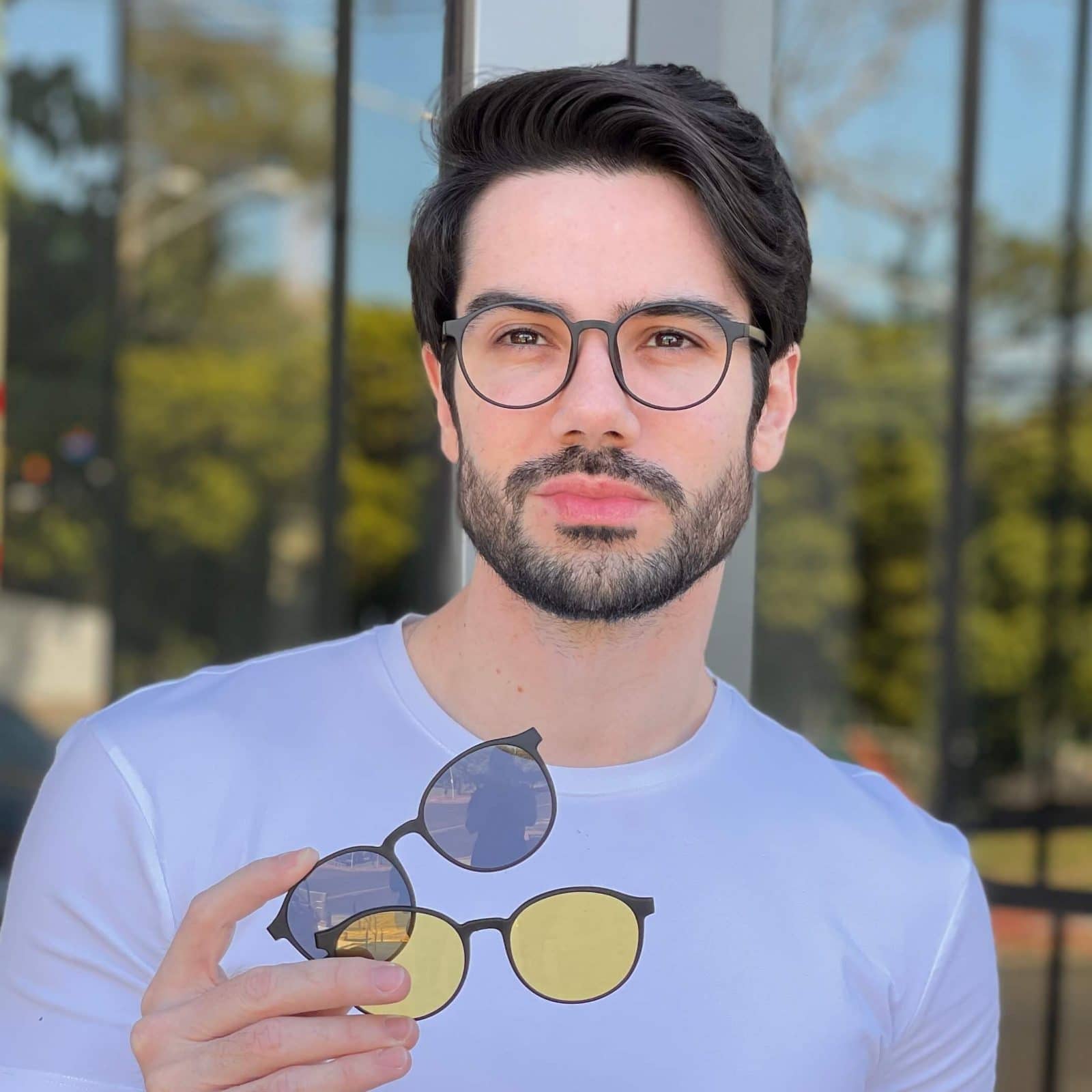 Armação para Óculos de Grau + 5 Lentes Clip On De Sol Polarizadas e com  Proteção UV400