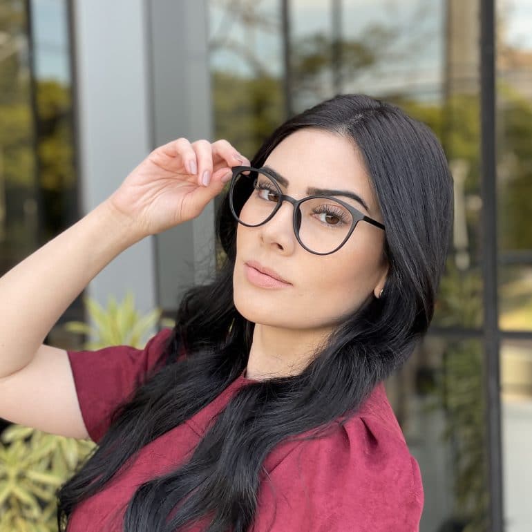safine com br oculos de grau gatinho preto fosco tais 3