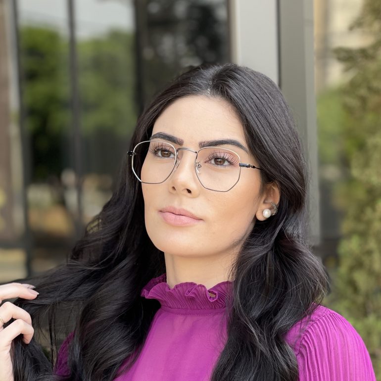 safine com br oculos de grau hexagonal grafite thalia