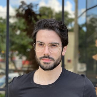 safine com br oculos de grau masculino hexagonal dourado 1