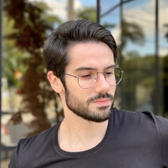 safine com br oculos de grau masculino hexagonal grafite 6