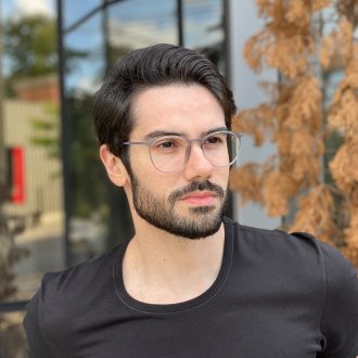 Óculos de Grau Masculino Redondo Cinza Will