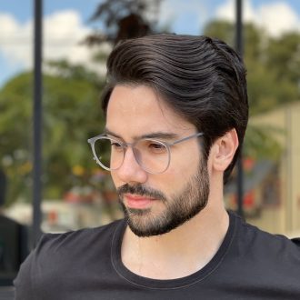 Óculos de Grau Masculino Redondo Cinza Will