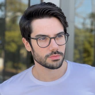 Óculos de Grau Masculino Redondo Preto João Vitor