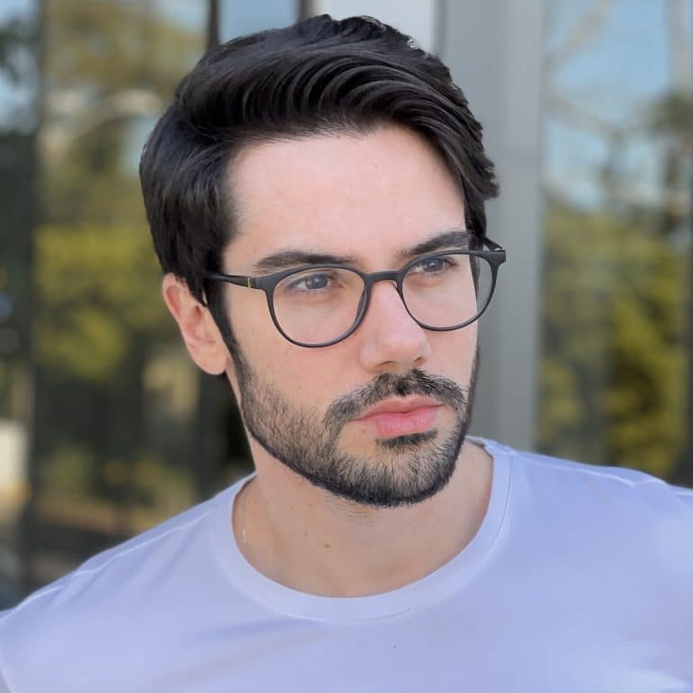 Óculos de Grau Masculino Redondo Preto João Vitor