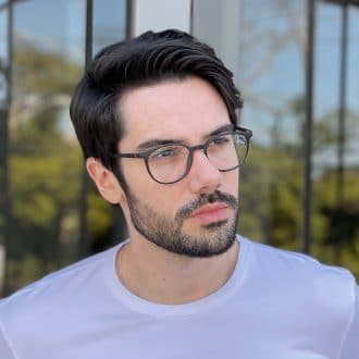 Óculos de Grau Masculino Redondo Preto João Vitor