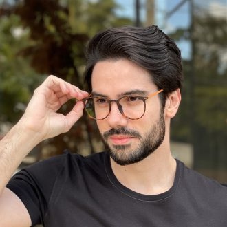 Óculos de Grau Masculino Redondo Tartaruga Will
