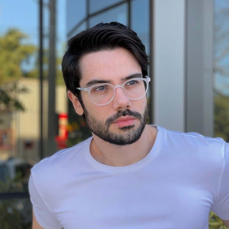 Óculos de Grau Masculino Redondo Transparente João Vitor