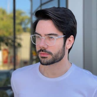 Óculos de Grau Masculino Redondo Transparente João Vitor