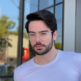 Óculos de Grau Masculino Redondo Transparente João Vitor