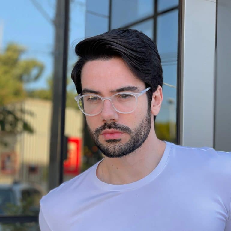 Óculos de Grau Masculino Redondo Transparente João Vitor