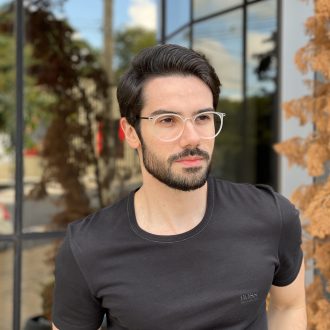 Óculos de Grau Masculino Redondo Transparente Will