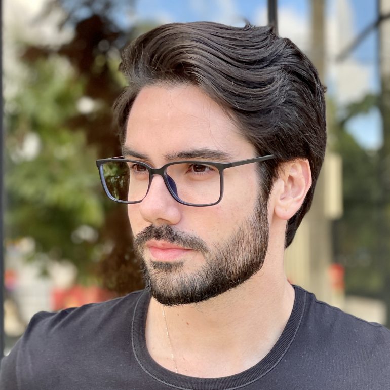 safine com br oculos de grau masculino retangular preto com azul henrique 3