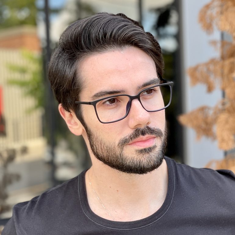 safine com br oculos de grau masculino retangular preto com azul henrique 4