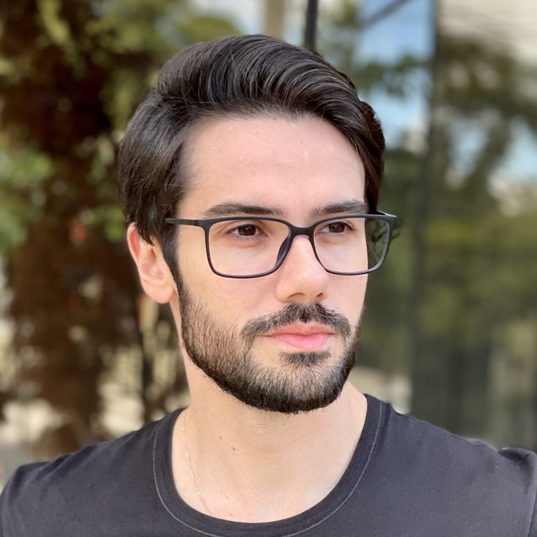 safine com br oculos de grau masculino retangular preto com azul henrique
