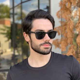 Óculos de Sol Masculino Quadrado Preto Fosco Guto