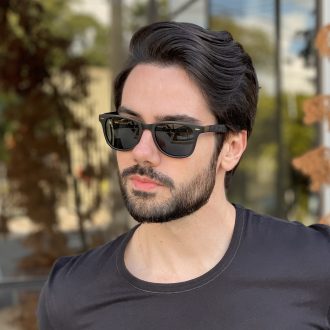 Óculos de Sol Masculino Quadrado Preto Fosco Guto