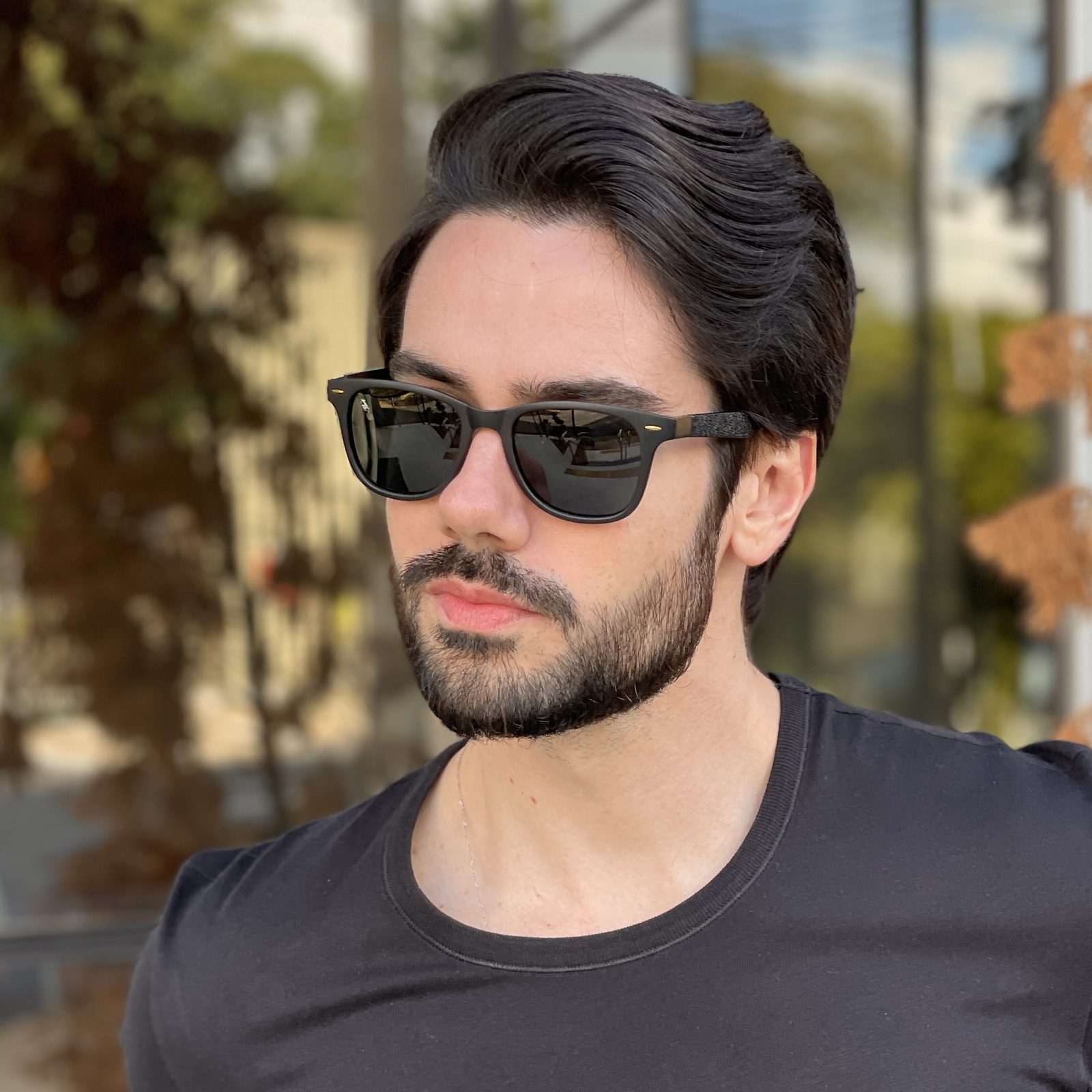 Óculos de Sol Masculino Quadrado Preto Fosco Guto Óculos de Sol Masculino Quadrado Preto Fosco Guto