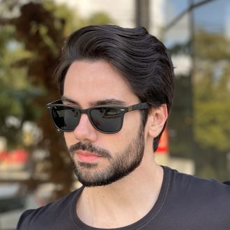 Óculos de Sol Masculino Quadrado Preto Fosco Guto