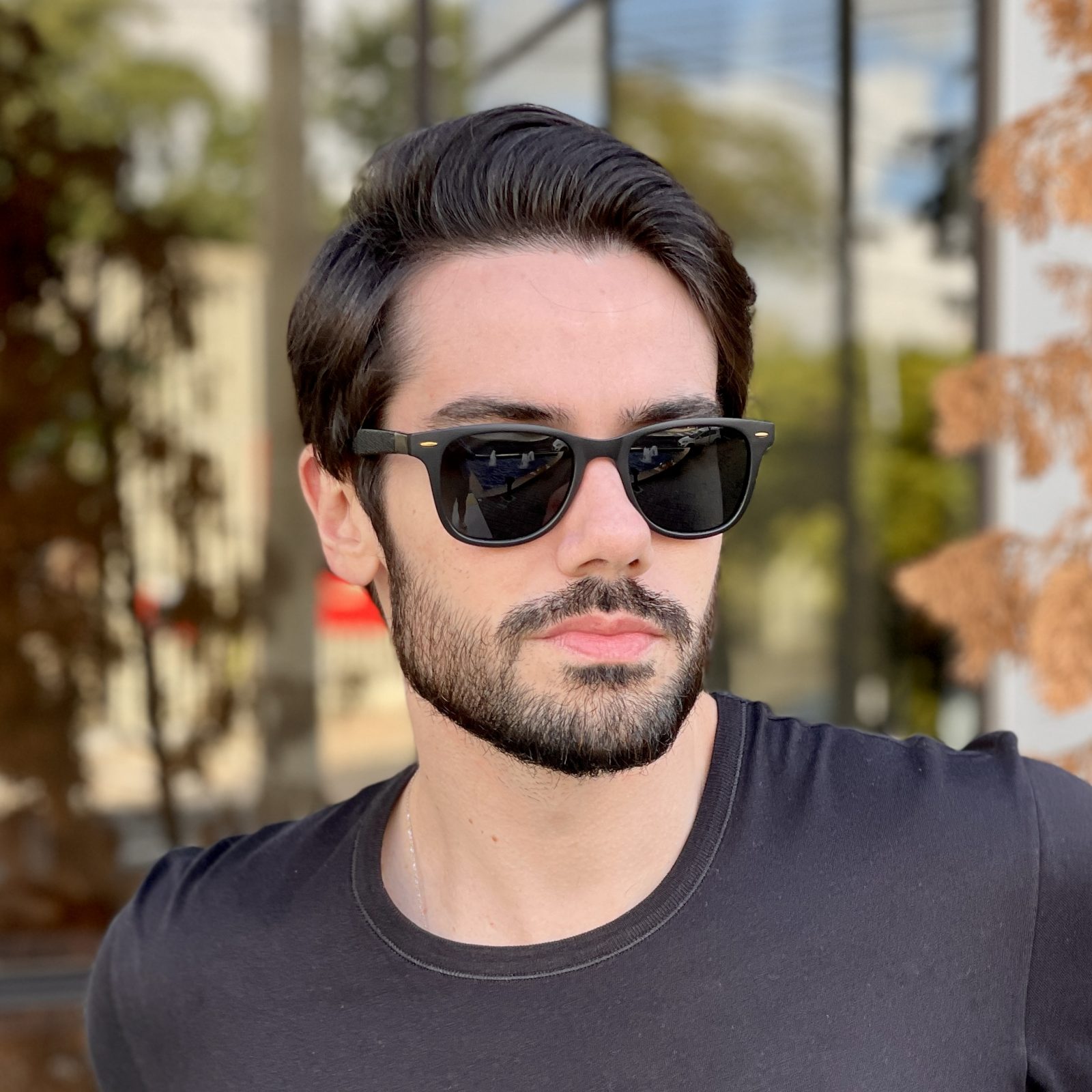 Óculos de Sol Masculino Quadrado Preto Fosco Guto Óculos de Sol Masculino Quadrado Preto Fosco Guto