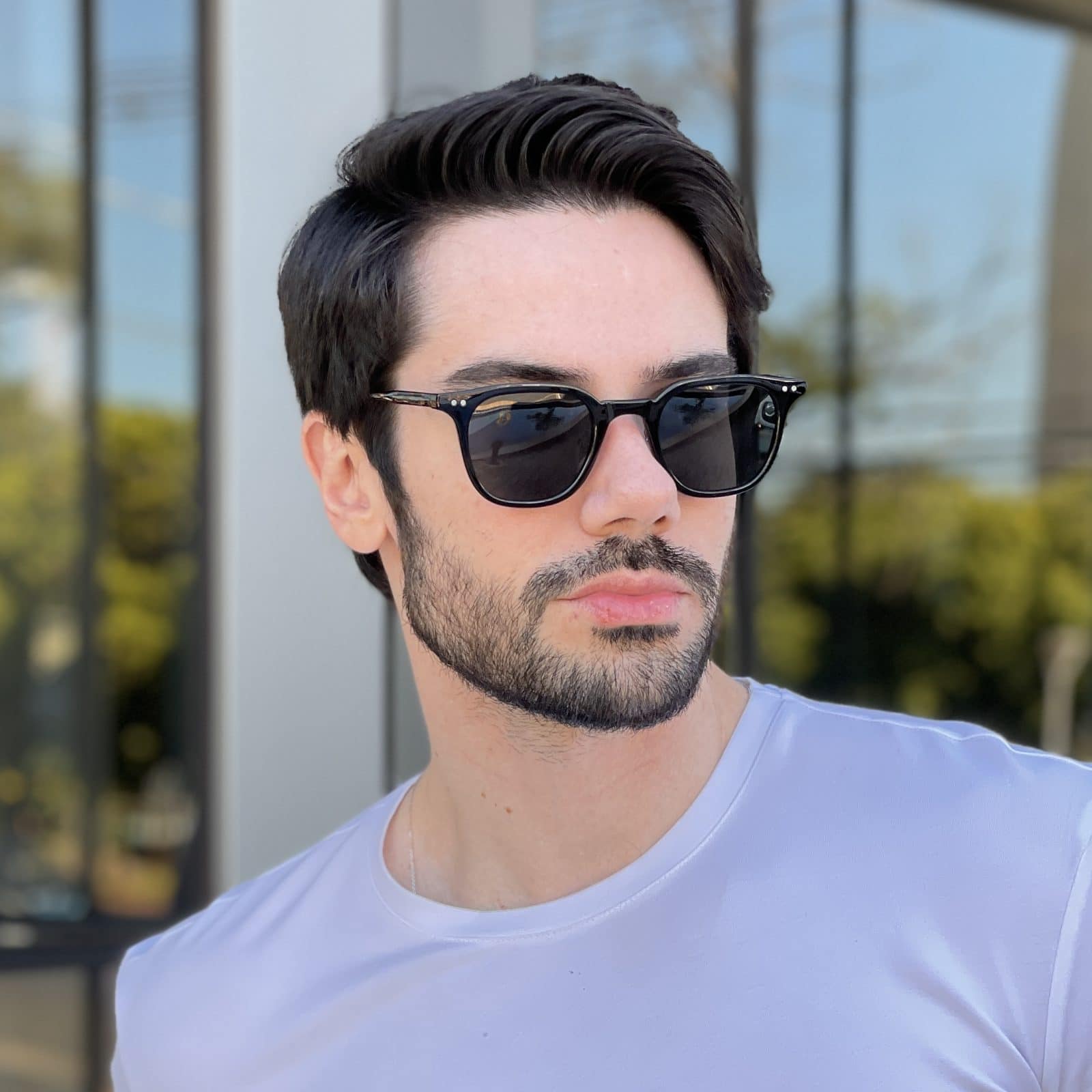 Óculos de Sol Masculino Quadrado Preto Romeu