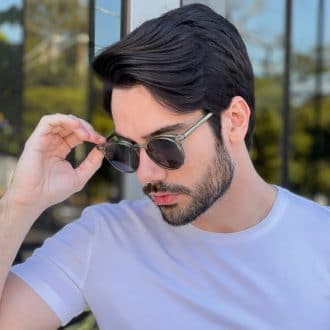 Óculos de Sol Masculino Redondo Verde Apolo