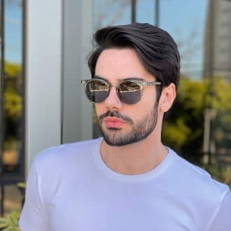 Óculos de Sol Masculino Redondo Verde Apolo