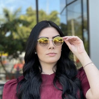 safine com br oculos de sol redondo dourado camila 1