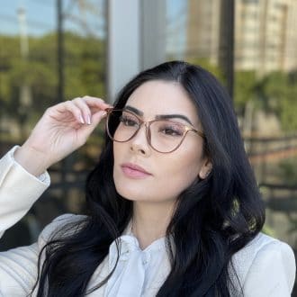 Óculos de Grau Gatinho Marrom Transparente Ingrid
