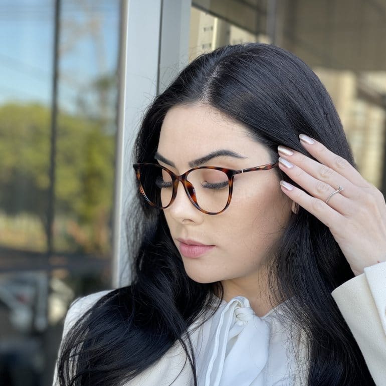 Óculos de Grau Gatinho Rajado Ingrid 3