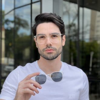 safine com br oculos 2 em 1 clip on masculino hexagonal transparente juliano