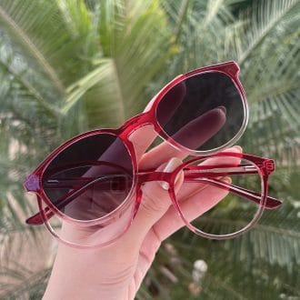 safine com br oculos 2 em 1 clip on redondo vermelho alice 1