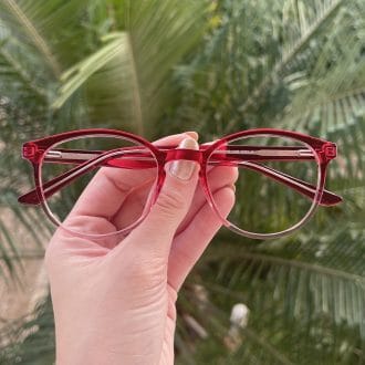safine com br oculos 2 em 1 clip on redondo vermelho alice