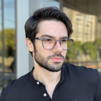 safine com br oculos de grau masculino quadrado cinza caua