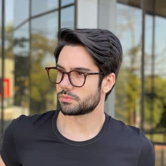 safine com br oculos de grau masculino quadrado marrom isaac 1