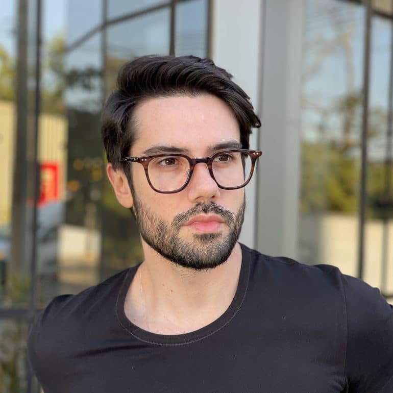 safine com br oculos de grau masculino quadrado marrom isaac 2