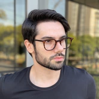 safine com br oculos de grau masculino quadrado marrom isaac 3