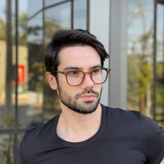 safine com br oculos de grau masculino quadrado marrom transparente isaac 1