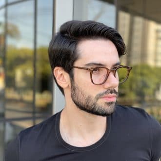 safine com br oculos de grau masculino quadrado marrom transparente isaac 2