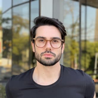 safine com br oculos de grau masculino quadrado marrom transparente isaac