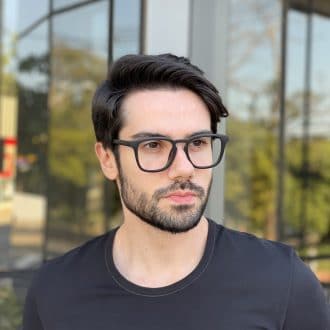 safine com br oculos de grau masculino quadrado preto fosco ricardo 1