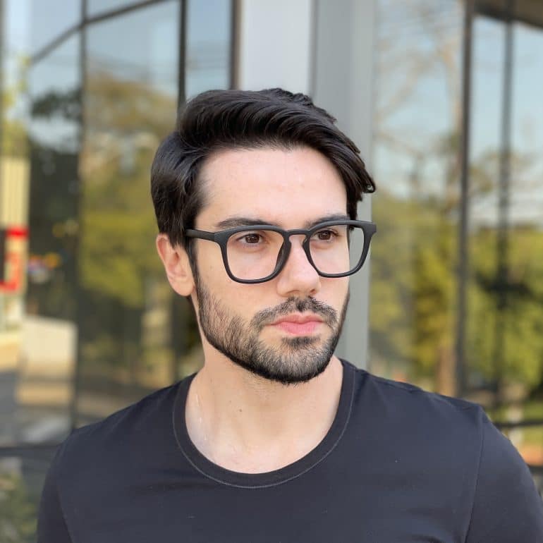 safine com br oculos de grau masculino quadrado preto fosco ricardo 1