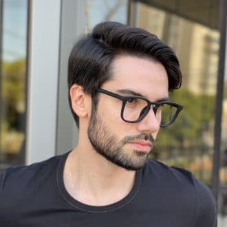 safine com br oculos de grau masculino quadrado preto fosco ricardo 2