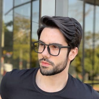 safine com br oculos de grau masculino quadrado preto fosco ricardo