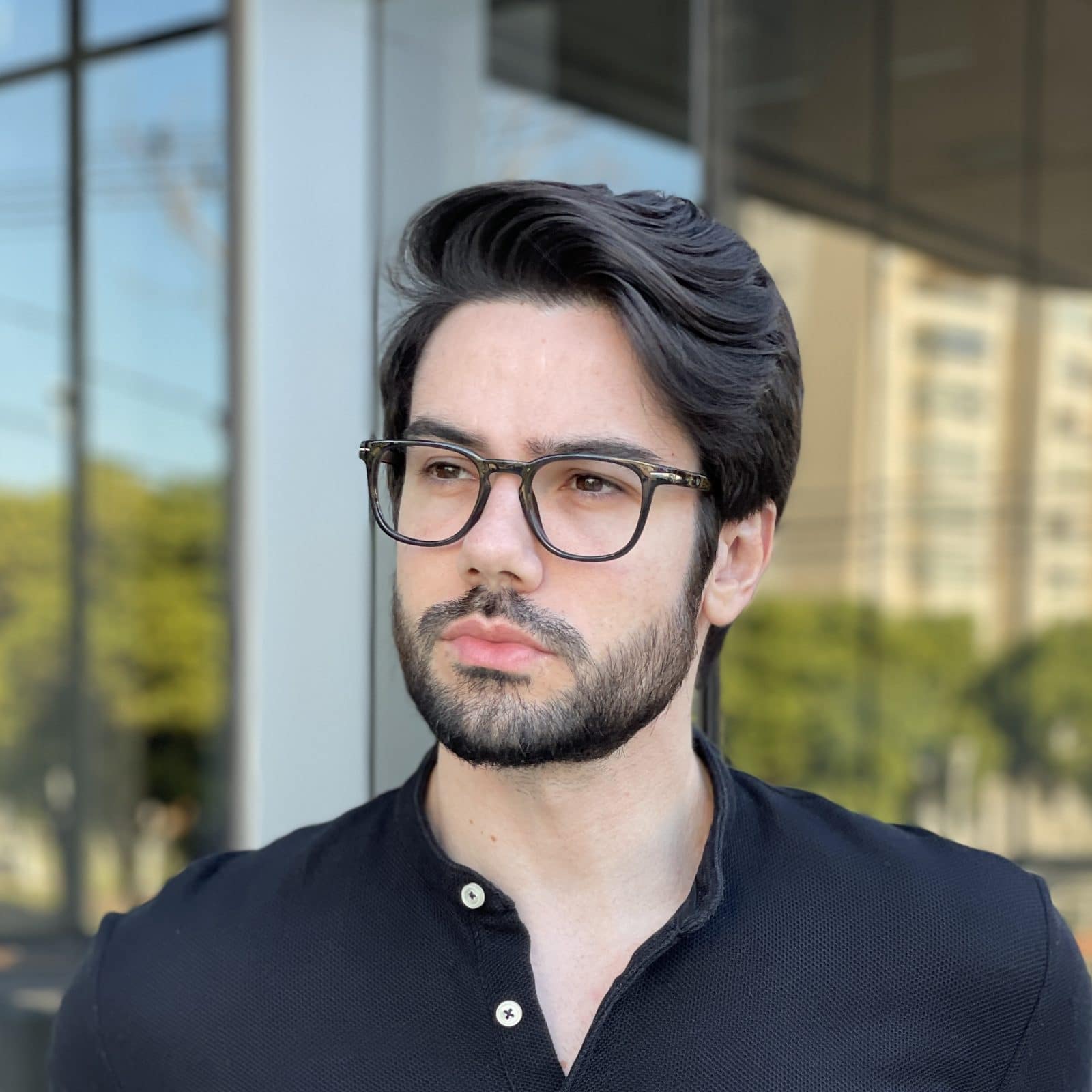 Óculos de Grau Masculino Quadrado Preto Cauã - Safine