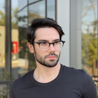 safine com br oculos de grau masculino quadrado preto transparente isaac 1