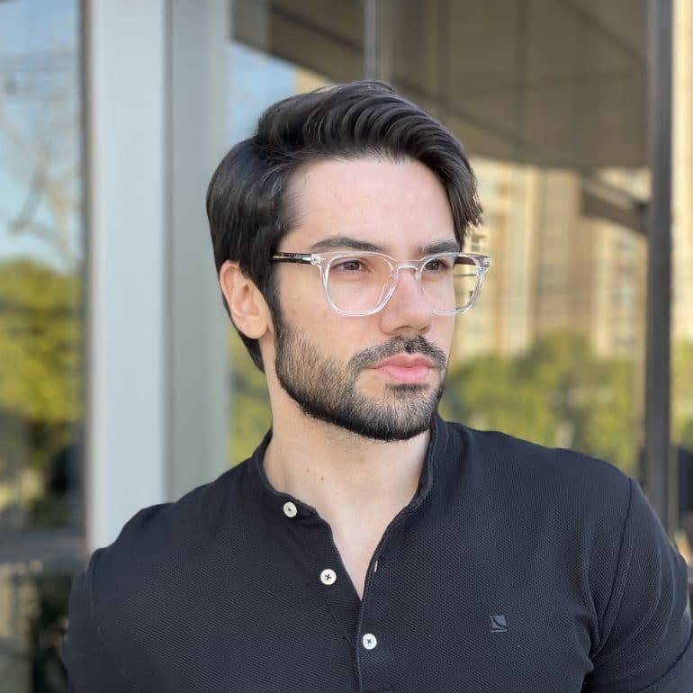safine com br oculos de grau masculino quadrado transparente caua