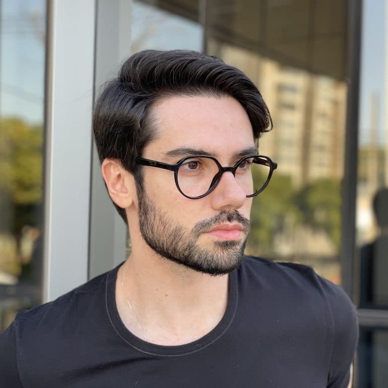 safine com br oculos de grau masculino redondo preto jhonny
